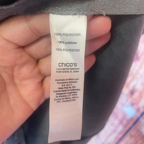 Chico's grey sueded open front jacket size 2/Large (12) polyester - read desc. - Picture 8 of 8